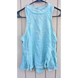 JANET CHUNG NWT TANK TOP OPEN BACK MINT COLORED WITH LACE SMALL